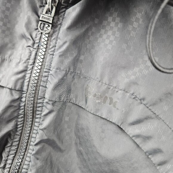 Bench Lightweight Jacket Coat Full Zip Mens S Black Hooded Pockets Packable - Picture 6 of 14